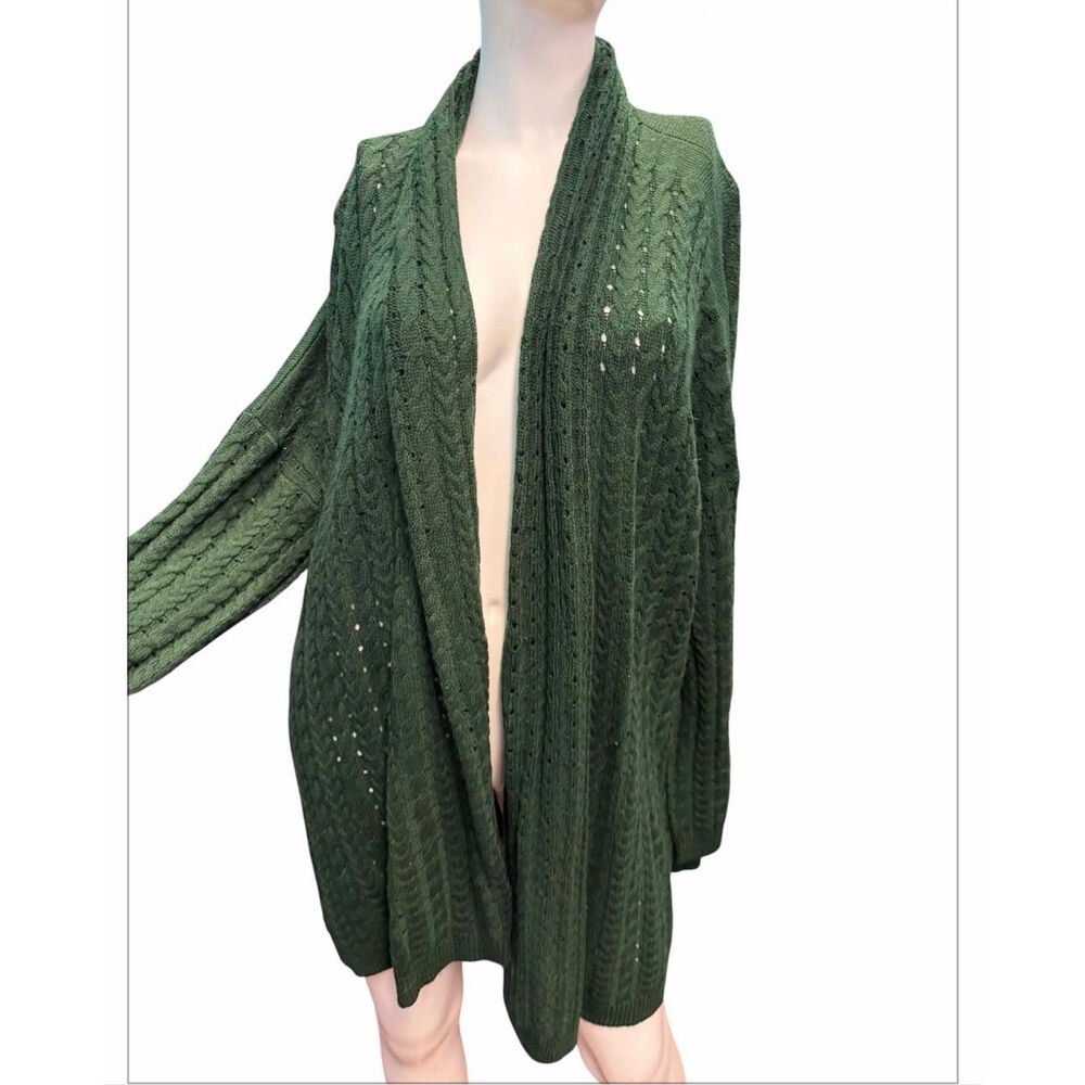 Max Studio Green Open Cardigan Women’s Size 3X NEW WITH TAGS - Picture 4 of 11